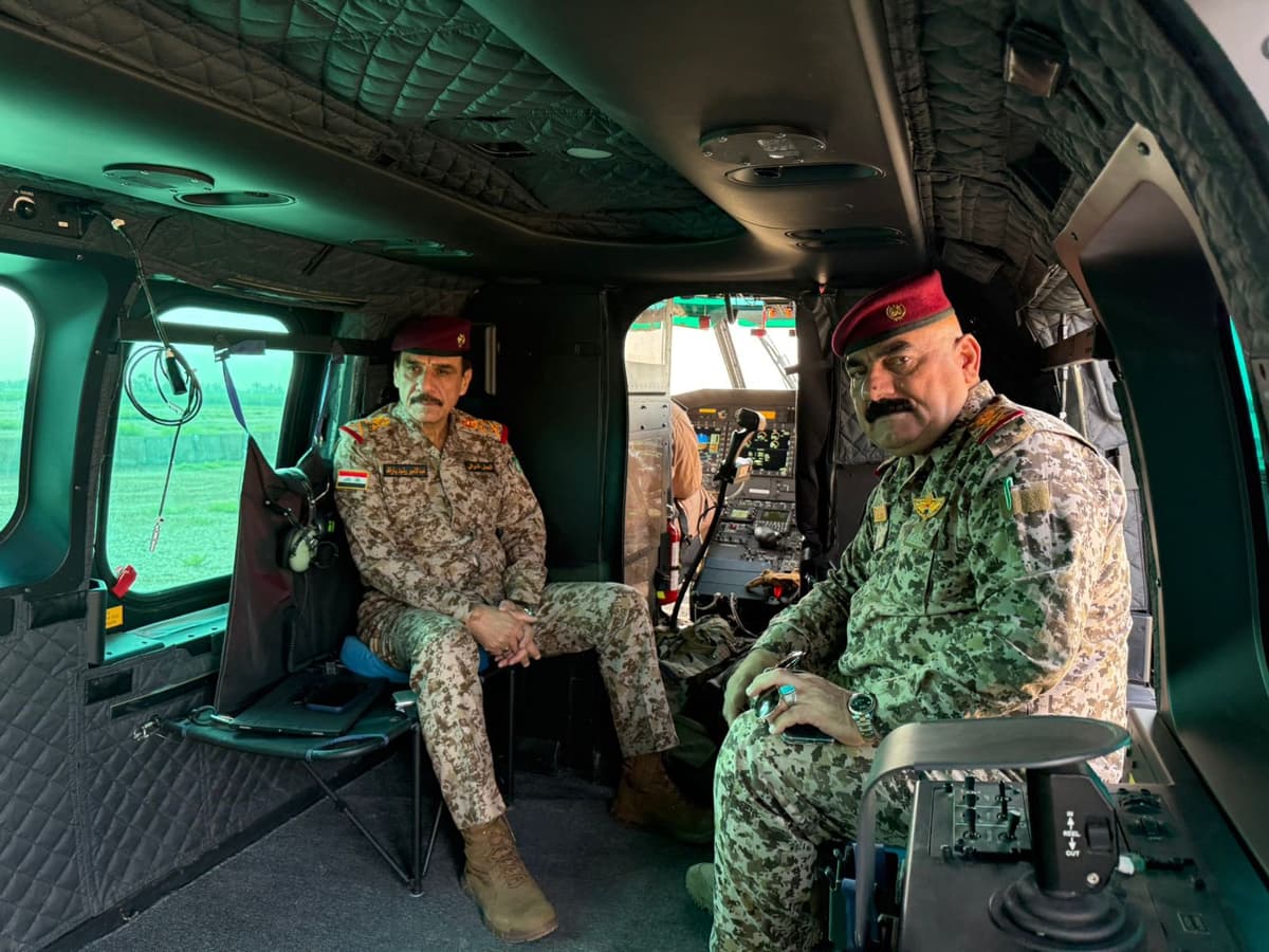 Abdul Amir Rashid Yarallah arrives in Al-Nukhaib to follow up on security preparations and inspect military units.
