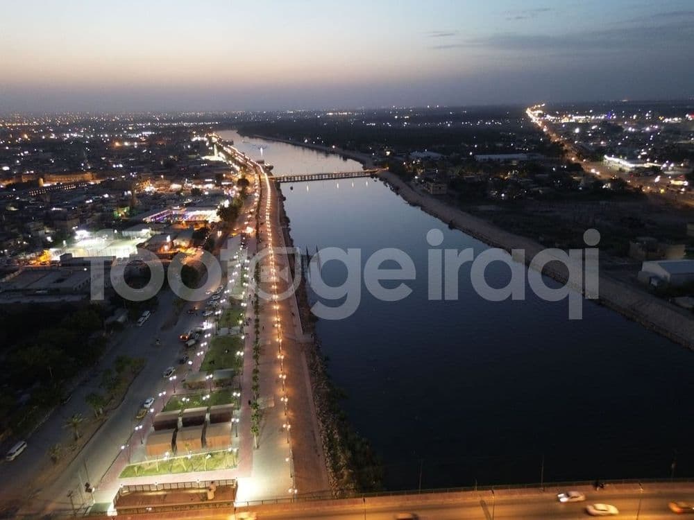 Kufa Corniche, Kufa Bridge, Night Scene