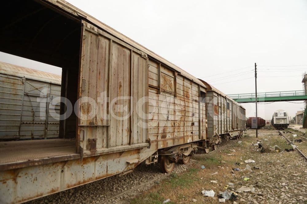 Mosul train station, train car