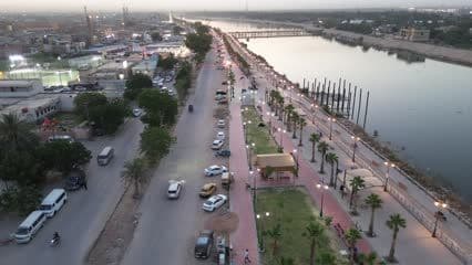 Kufa Corniche, aerial shot, daytime