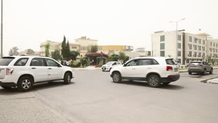 Traffic movement inside the University of Mosul