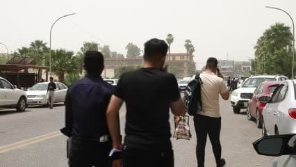 Students exiting the university, University of Mosul