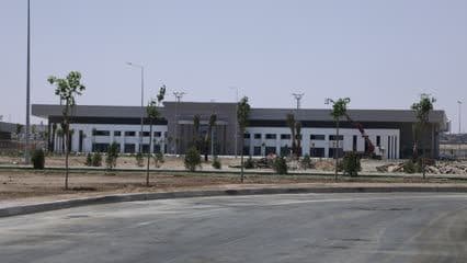 Mosul Airport, front facade, streets and trees