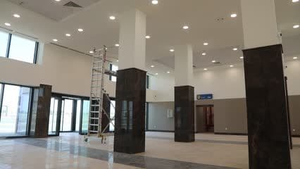 Mosul Airport, interior hall, final finishing touches