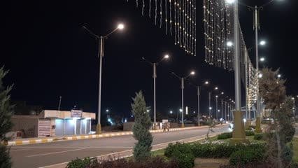 Northern entrance to Ramadi, cars, road lighting