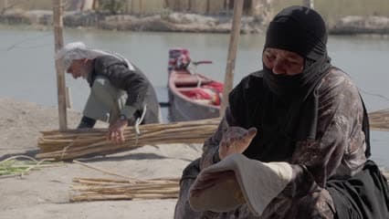 Daily life, making bread dough, lighting a fire