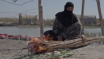 Al-Chibayish marshes, daily life, masgouf fish, grilling stage