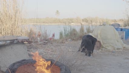 اهوار العراق , تحضير الخبز العراقي , تنور الطين