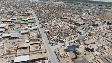 Wadi al-Salam Cemetery, Najaf, wide aerial view
