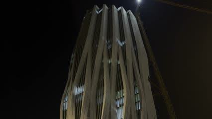 The Central Bank of Iraq at night