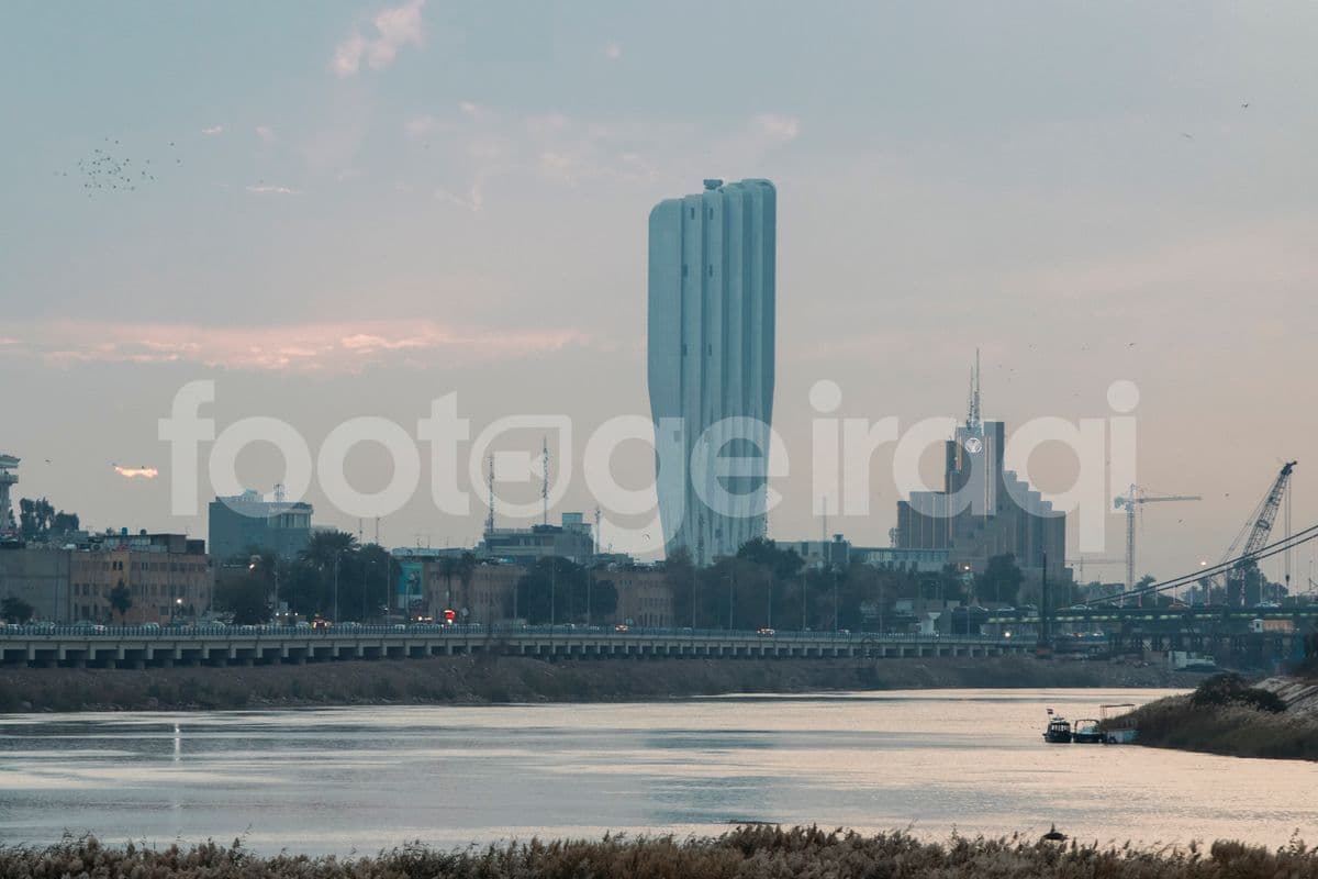 البنك المركزي العراقي , غروب الشمس , نهر دجلة