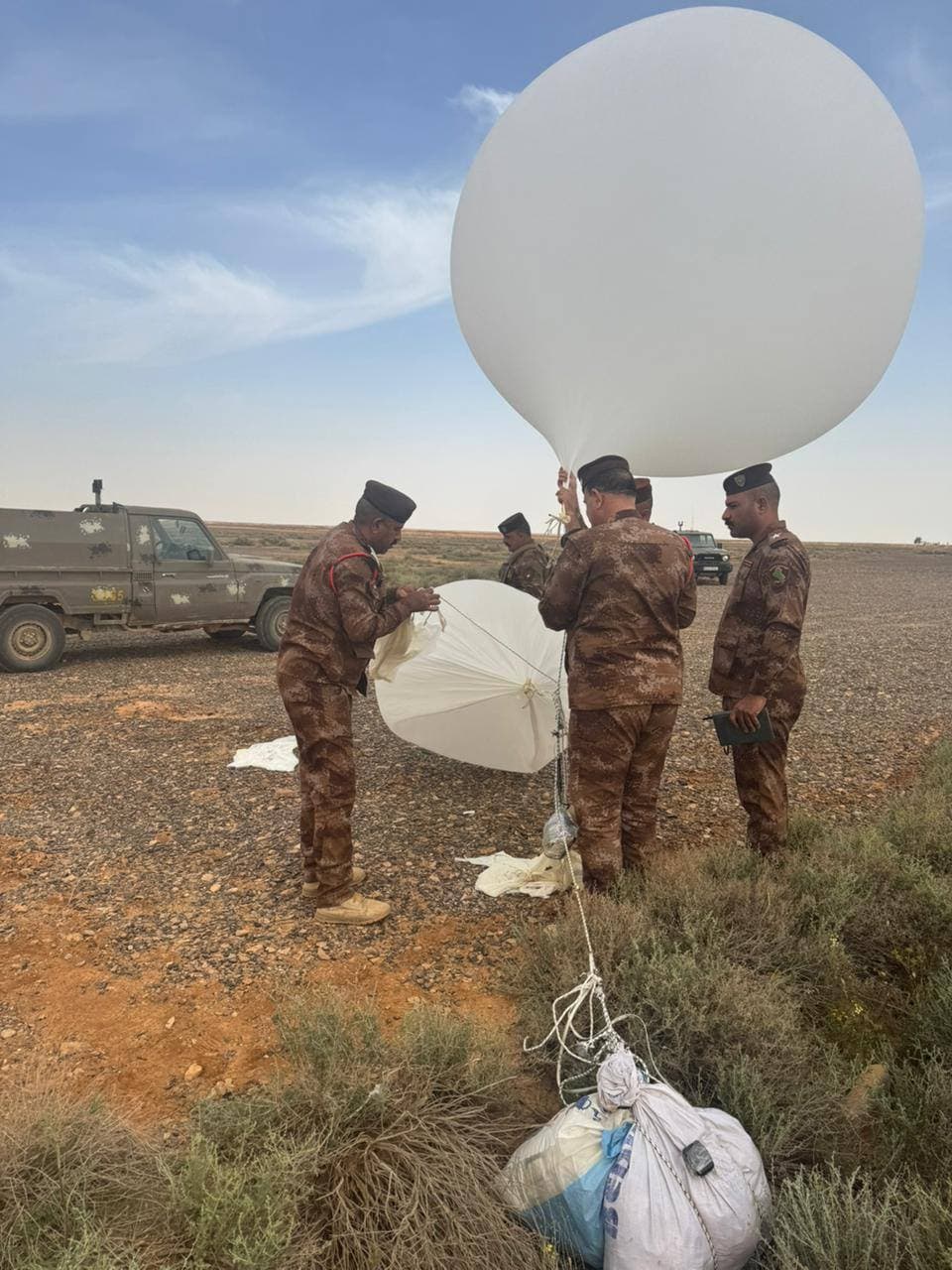 Foiling an attempt to smuggle 198,000 narcotic pills into Anbar using a hot air balloon coming from outside the border.