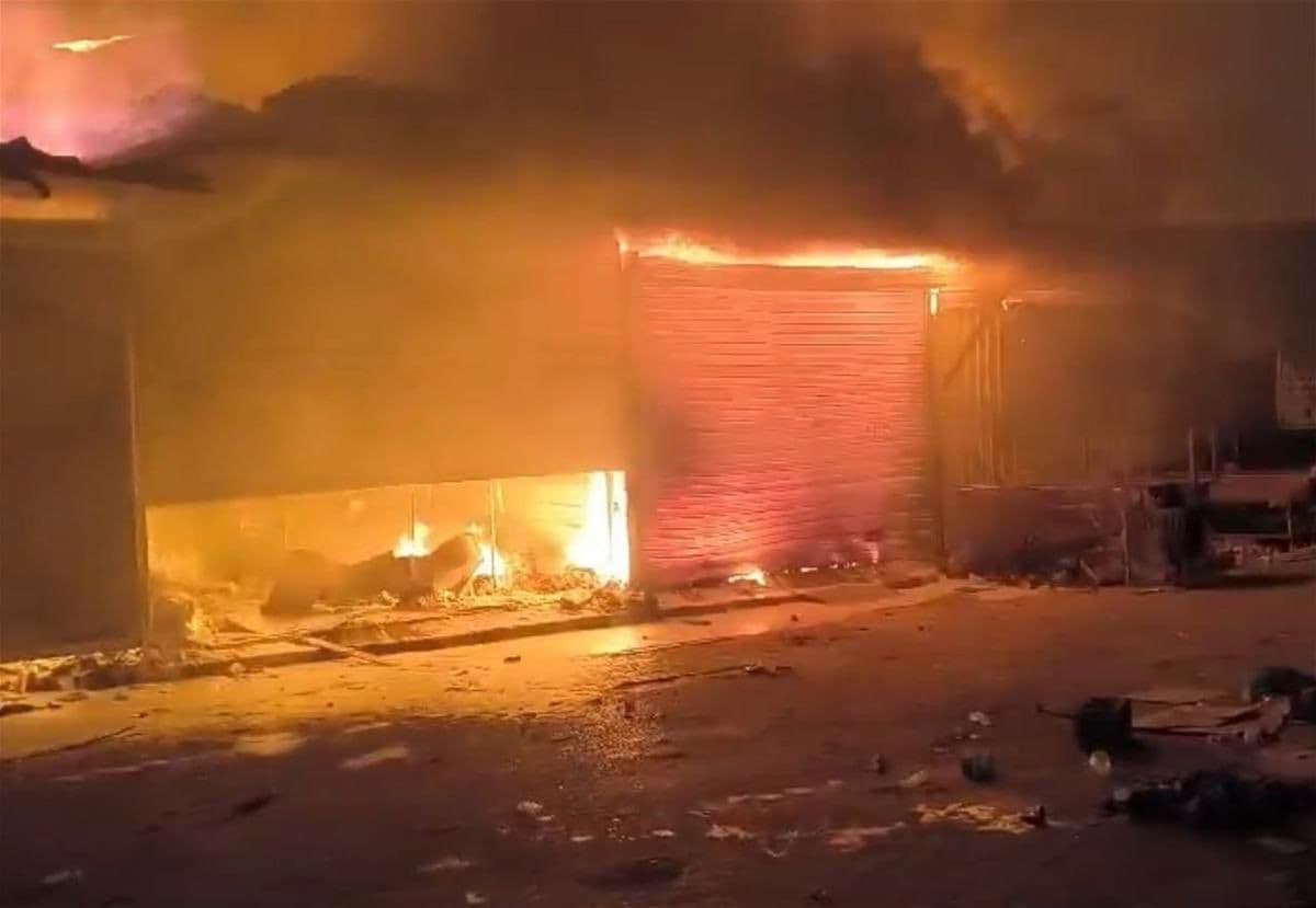 A major fire broke out in the Al-Amel neighborhood in Baghdad
